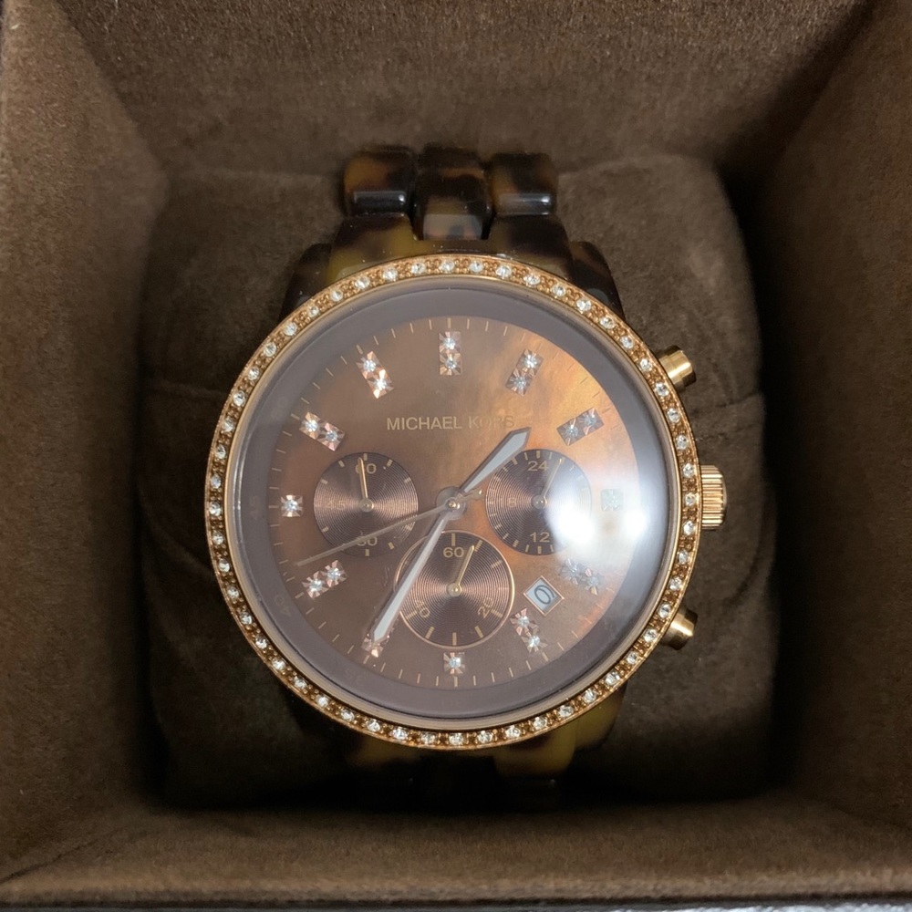 Michael Kors tortoise shell watch